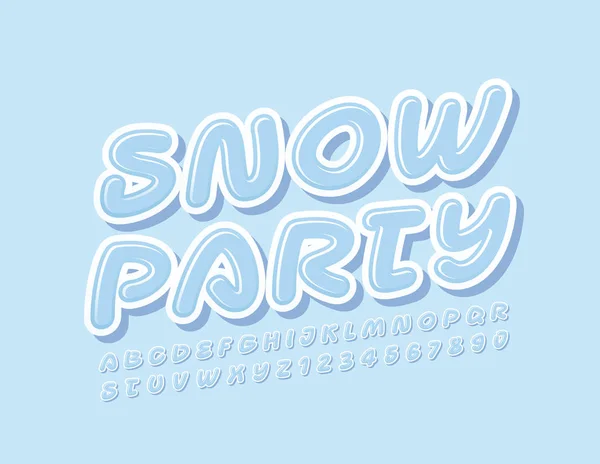 Vector Stylish Sign Snow Party Creative White Font Playful Alphabet — Stock Vector