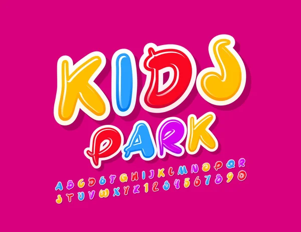 Parlak Sancak Çocukları Parkı Renkli Oyuncu Yazı Tipi Sevimli Alfabe — Stok Vektör