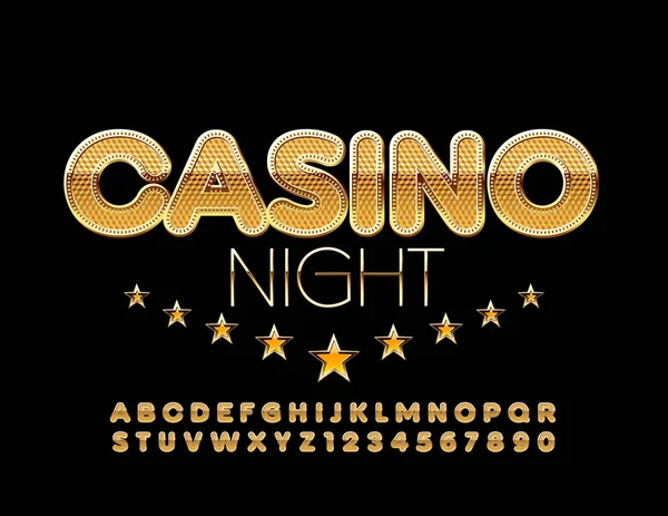 Vektorový Luxus Podepsat Casino Night Stylové Elegantní Písmo Jedinečná Písmena — Stockový vektor