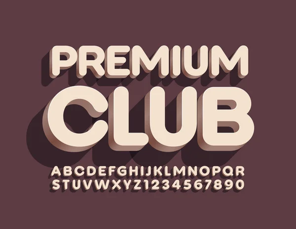 Vecteur Logo Élégant Premium Club Police Unique Lettres Chiffres Alphabétiques — Image vectorielle