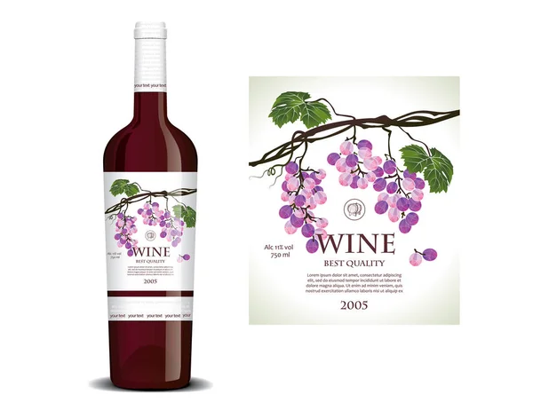 Etiqueta conceptual para el vino tinto — Vector de stock