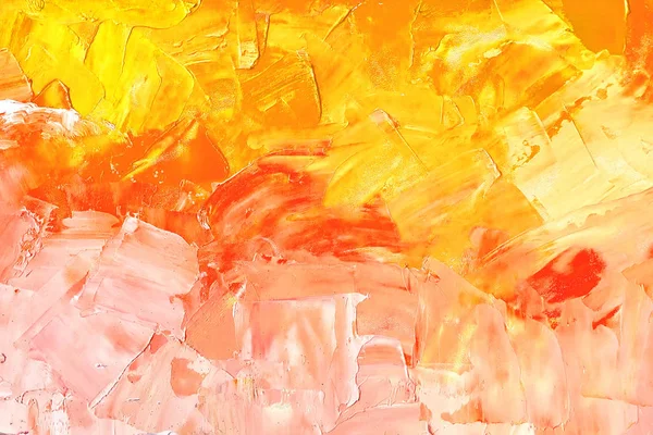 Textura de fondo abstracta en tonos naranja rojizos, pinceladas con pinturas al óleo sobre lienzo — Foto de Stock