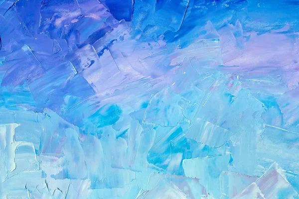 Textura de fondo abstracta en tonos azules, pinceladas con pinturas al óleo sobre lienzo — Foto de Stock