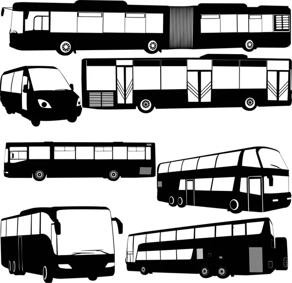 Vector de transporte de autobús (ciudad y transporte itinerante ) — Vector de stock
