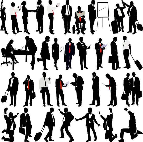 Business People Colección Silhouette - vector — Vector de stock