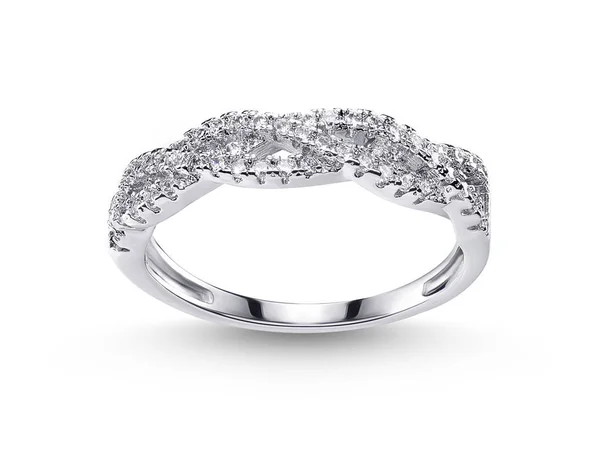 Weißgold Ring mit Diamanten — Stockfoto