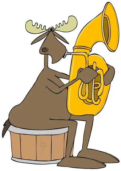 Moose playing a tuba — Stock Photo, Image