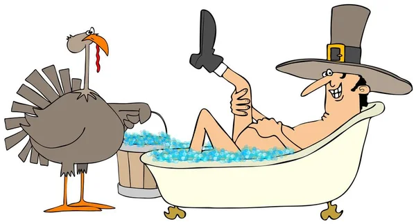 Peregrino tomando un baño — Foto de Stock