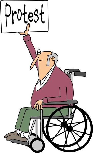 Protestujących na wózku inwalidzkim — Zdjęcie stockowe