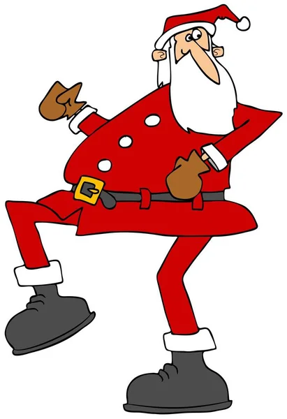 Hoge stepping Santa — Stockfoto