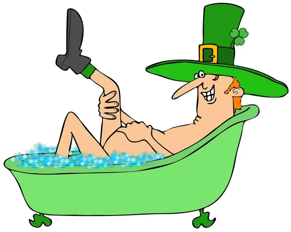 Leprechaun prendre un bain moussant — Photo