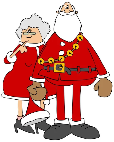 Santa Claus y la señora —  Fotos de Stock