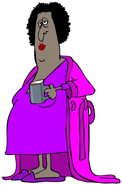 Black woman in a long robe — Stock Photo, Image