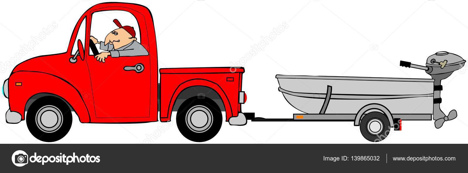 Truck pulling an aluminum boat — Stock Photo © caraman 139865032