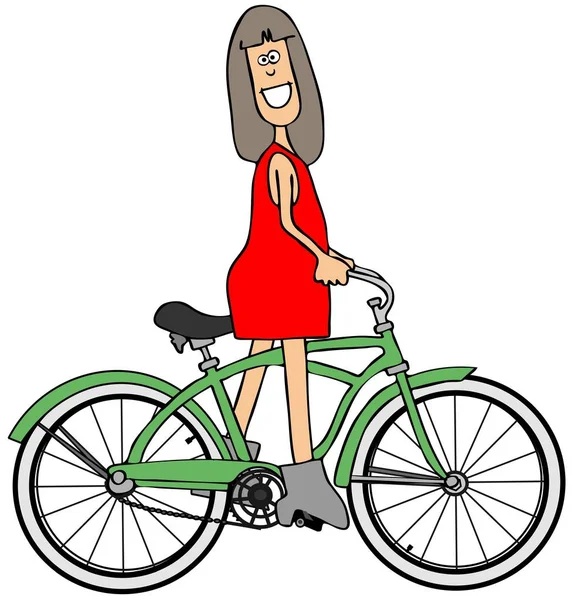 Girl riding a bike — Stock Photo, Image