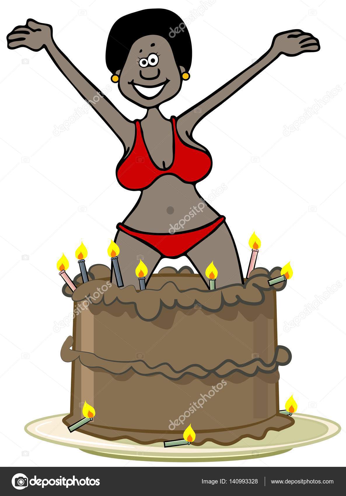 Woman Jumping Out Of Birthday Cake jonecrece