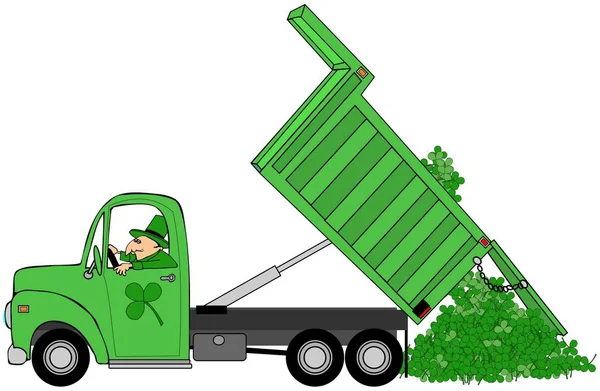 Man dumping een belasting van St. Patricks dag shamrocks — Stockfoto