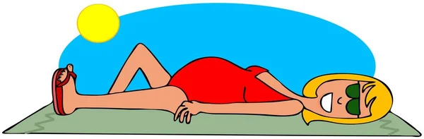 Mulher grávida tomando banho de sol — Fotografia de Stock