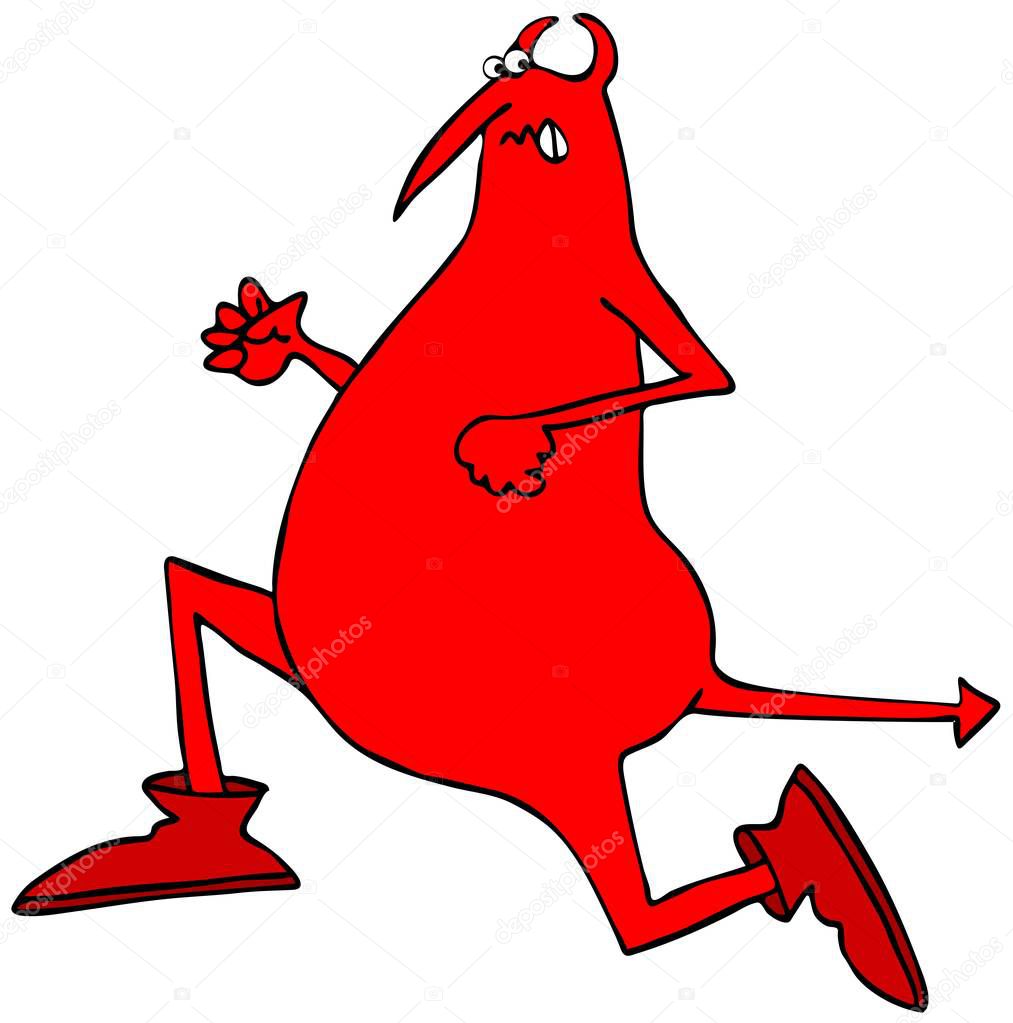Red devil running