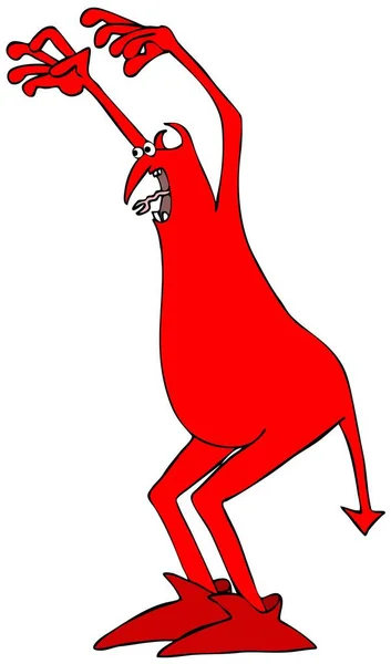 Diabo vermelho assustador — Fotografia de Stock