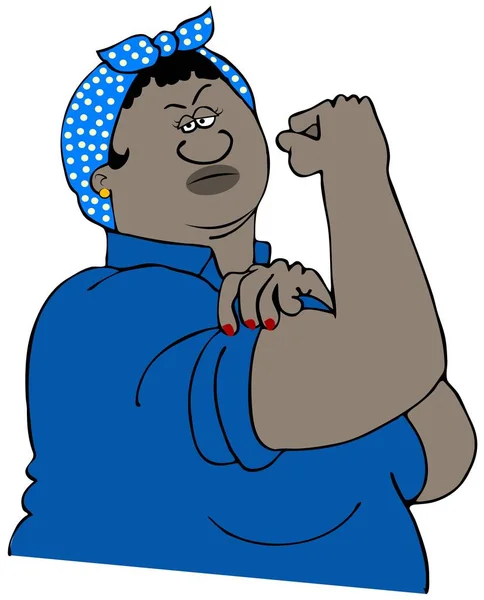 Illustration of a strong black woman flexing her bicep.