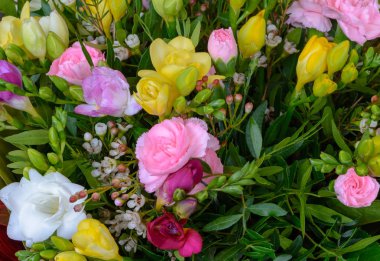 Sarı Gül papatyalar süsen