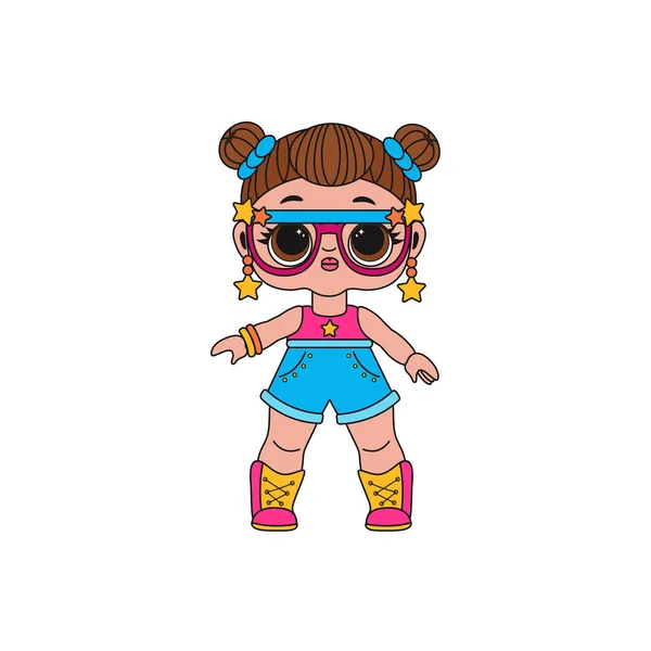 Cute Lol Doll Coloring Book Kids Color Vector Illustration Design Vector Graphics