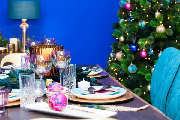 Decorazione tavola di Natale — Foto Stock