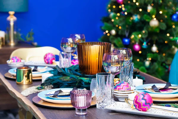 Decoração de mesa de Natal — Fotografia de Stock