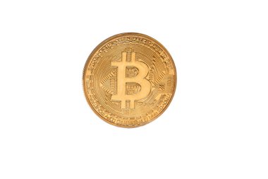 Bitcoin beyaz arkaplanda izole edildi