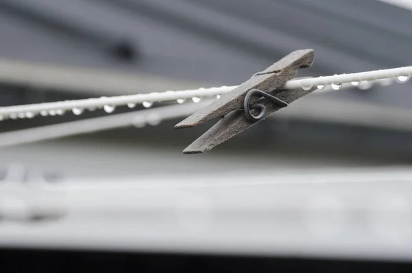 Clip washing on the line — Stock Photo, Image