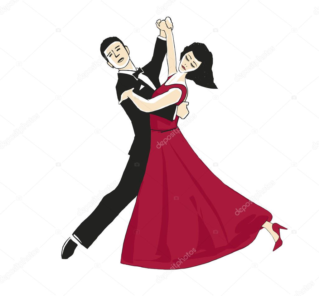 Dancing man and woman