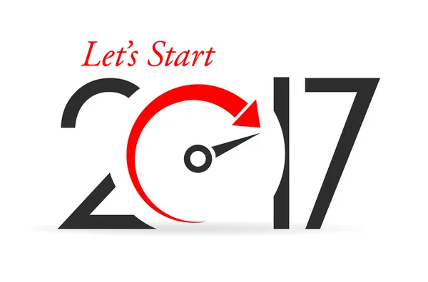 Lets start new year, greeting card design — Stockový vektor