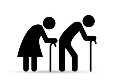 Old couple people icon clipart