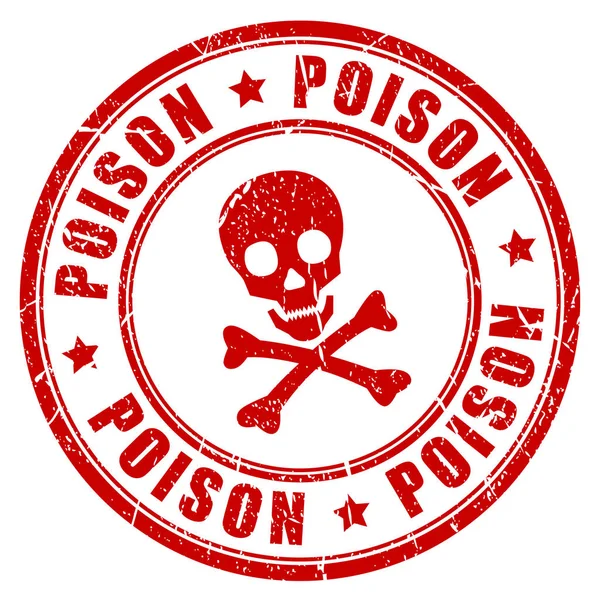 Poison danger vector rubber stamp — Stock Vector