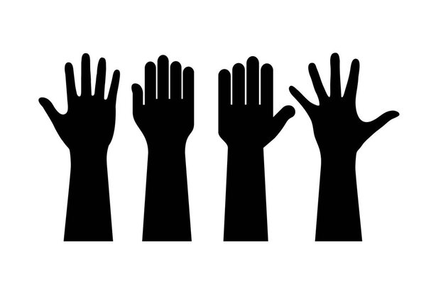 Поднятые человеческие руки
