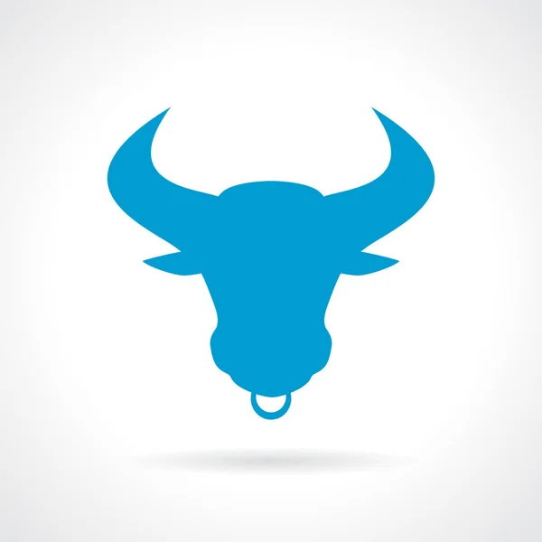 Wild gehoornde stier silhouet pictogram — Stockvector