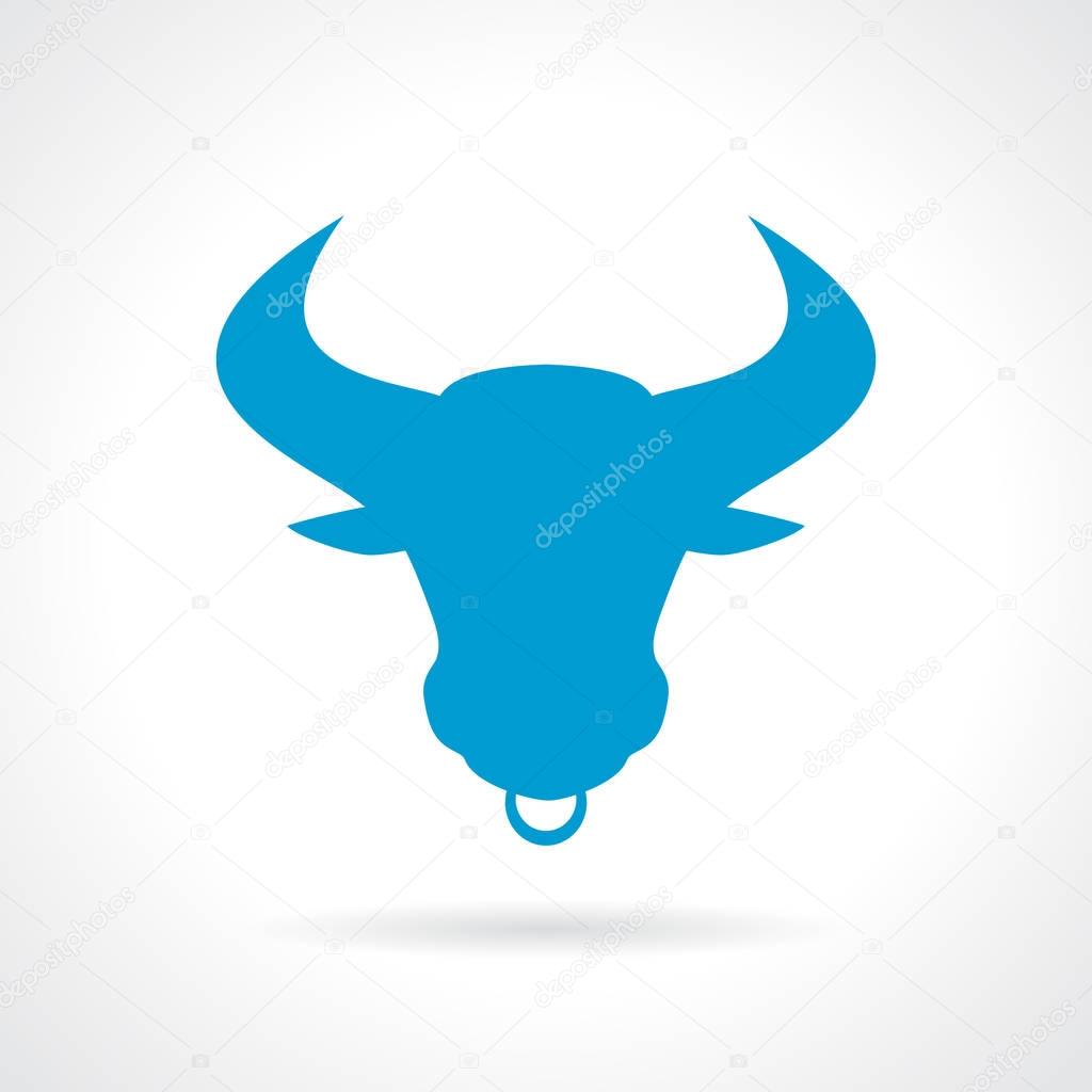 Wild horned bull silhouette icon