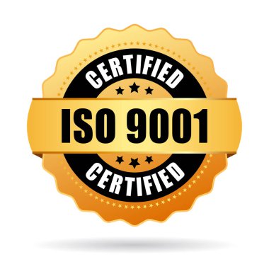 ISO 9001 standart yuvarlak sertifikalı simgesi