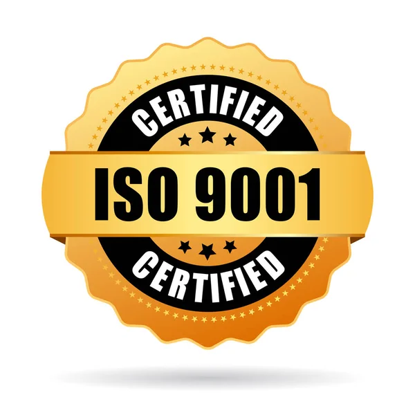 Iso 9001 estándar redondo icono certificado — Archivo Imágenes Vectoriales