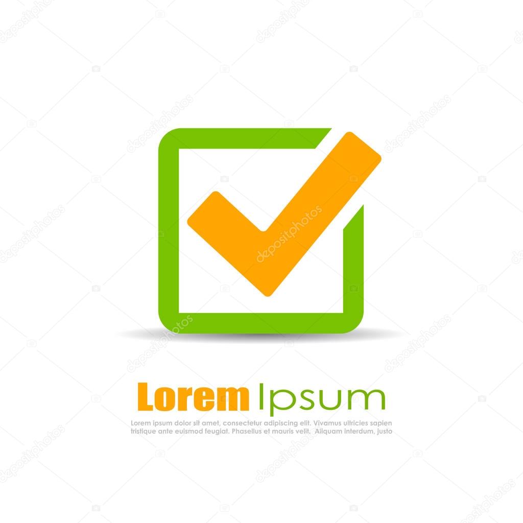 Checkbox vector logo illustration isolated on white background
