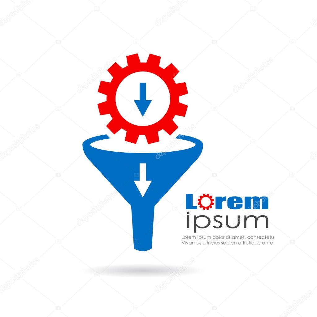 Abstract gear logo vector illustration isolated on white background