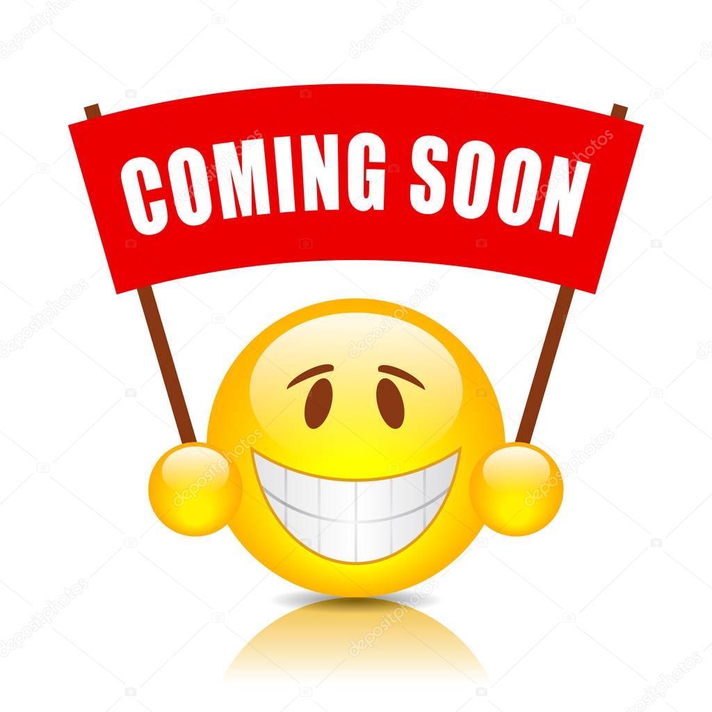 Coming soon placard vector illustration isolated on white background