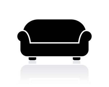 Divan sofa vector icon clipart