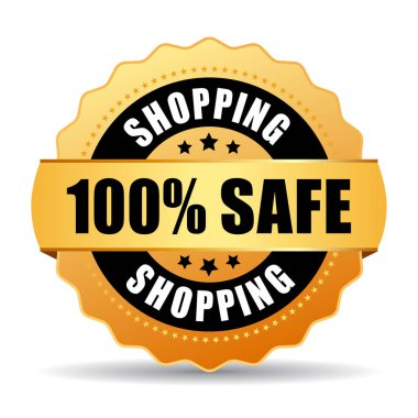 100 safe shopping gold seal clipart