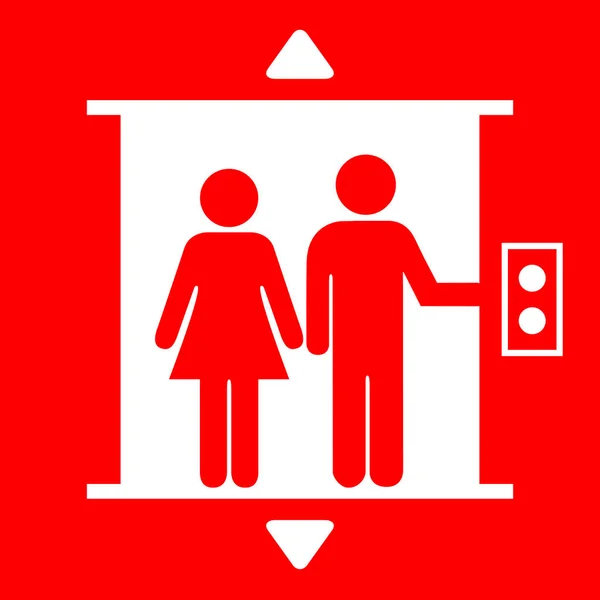 电梯红色矢量符号 — 图库矢量图片