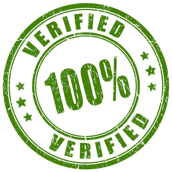 Проверенный зелёный безопасный каучуковый штамп
