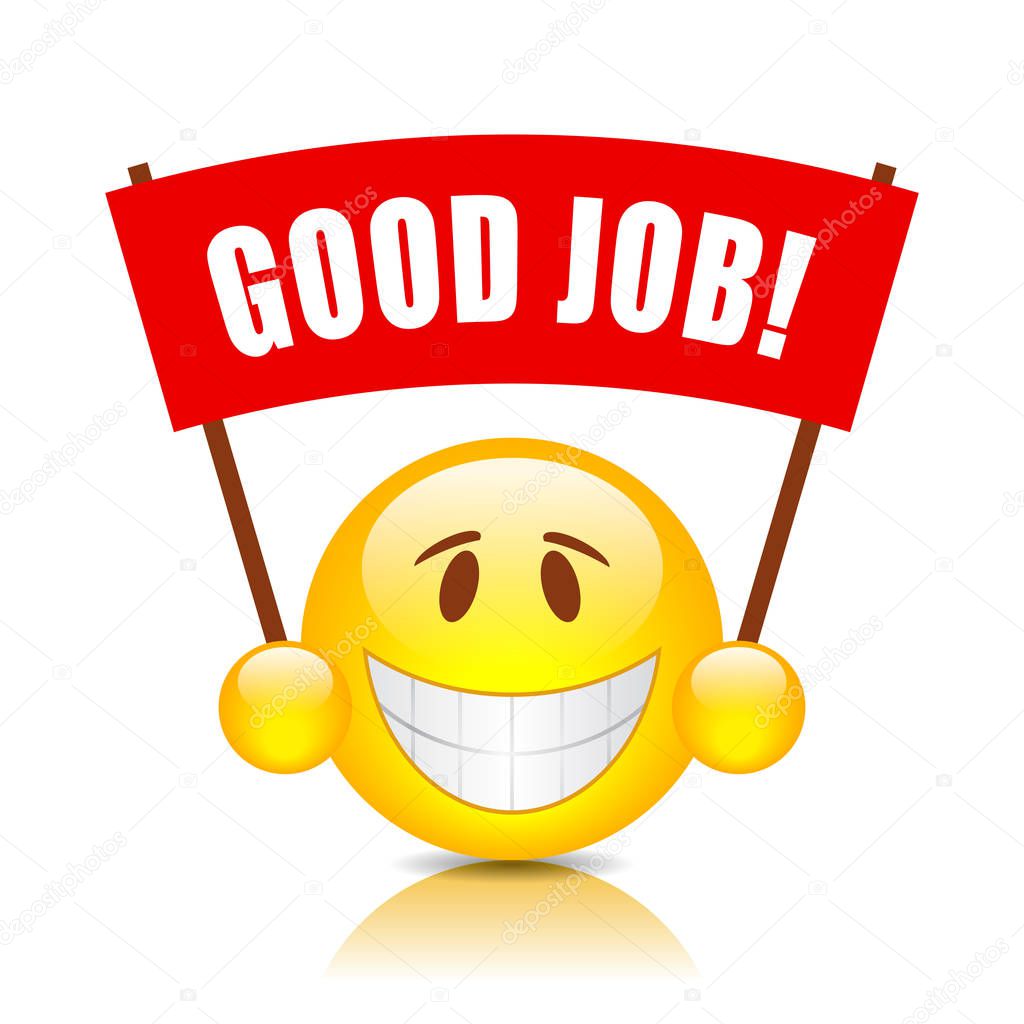 Good job announce web sign vector illustration isolated on white background