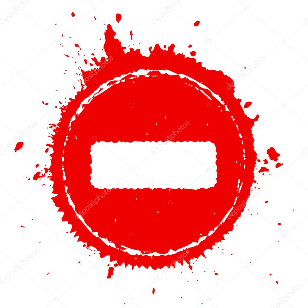 Stop paint splatter vector symbol illustration isolated on white background. Flat web design element for website