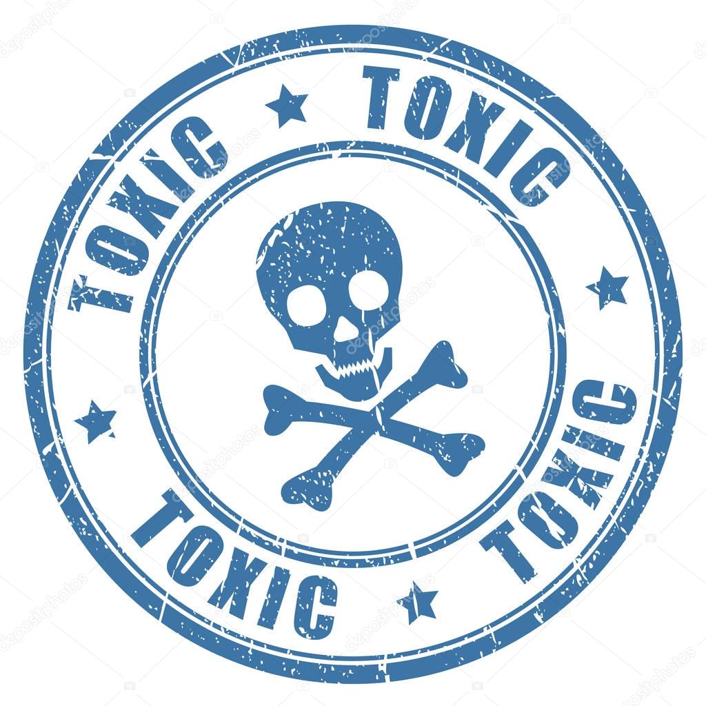 Toxic danger rubber grunge stamp